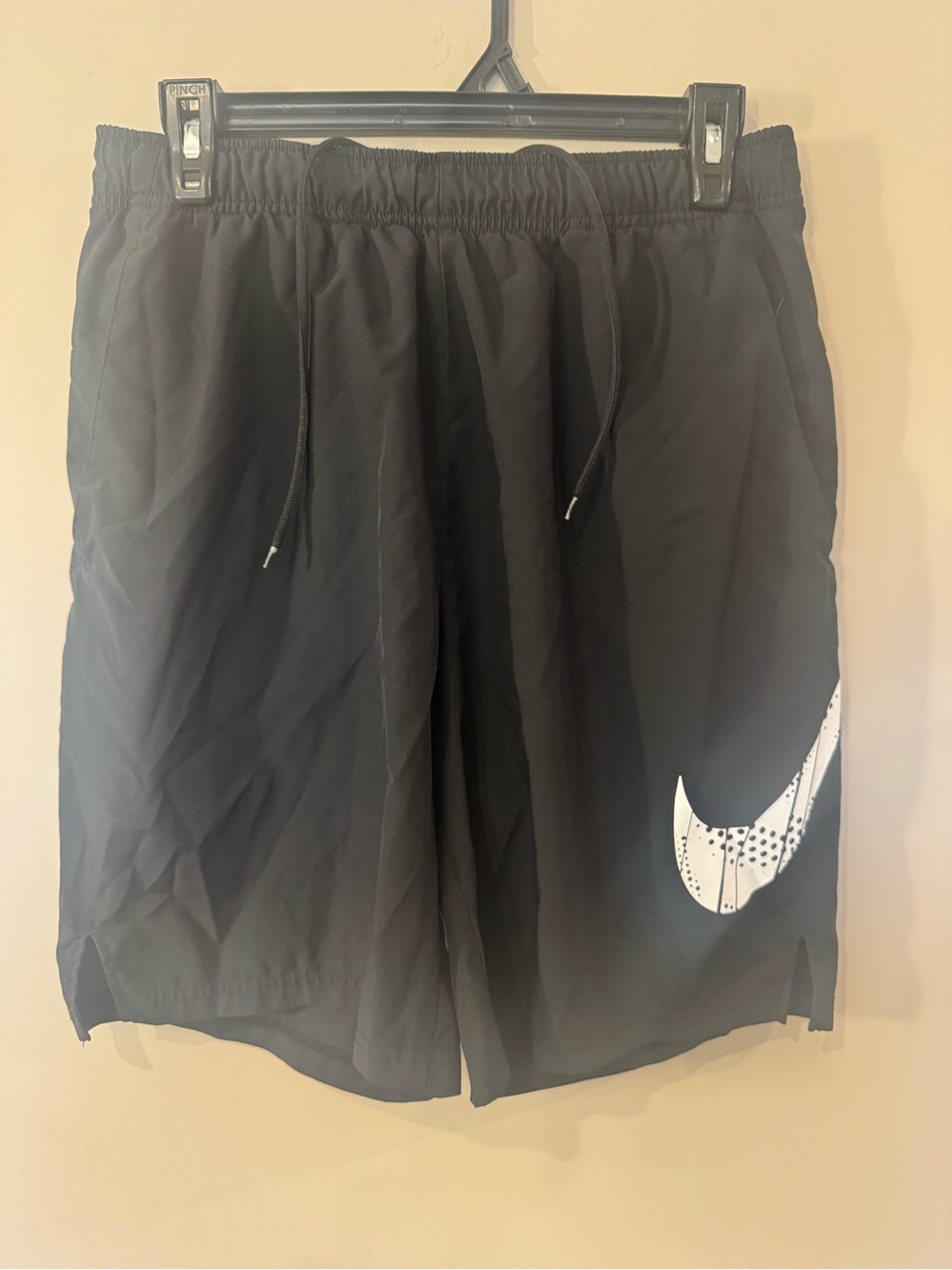 Nike Black Athletic Shorts with White Swoosh